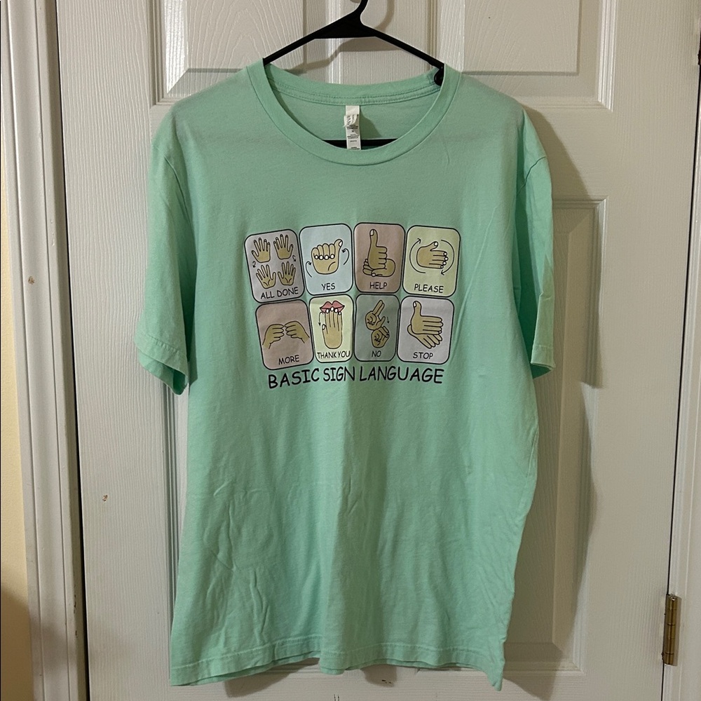 Bella Canvas Kids Mint Green Sign Language Tee